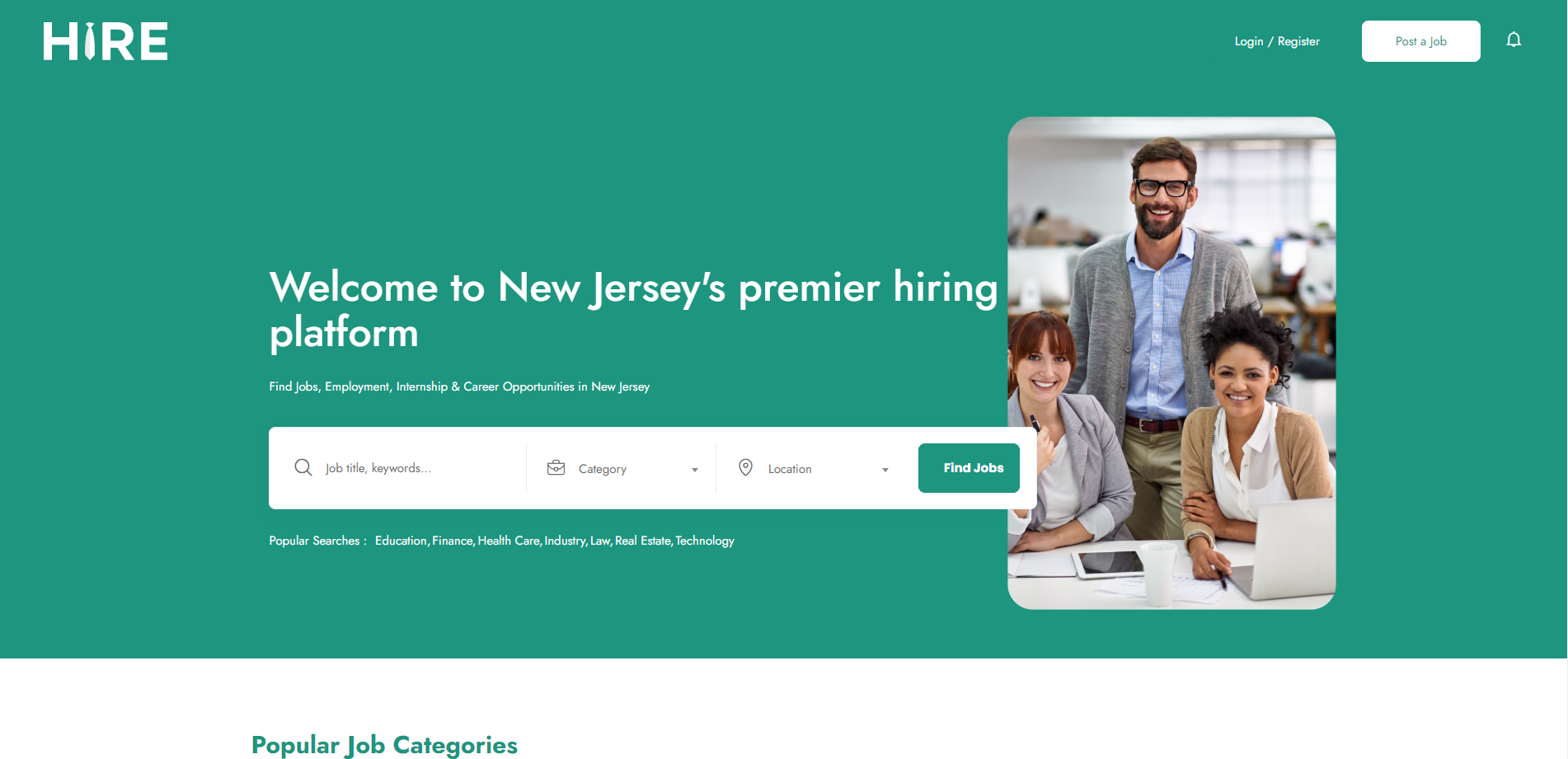 Hire NJ homepage